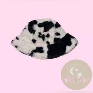 Velvet Beanie With Cow Print (COMPLETELY NEW)